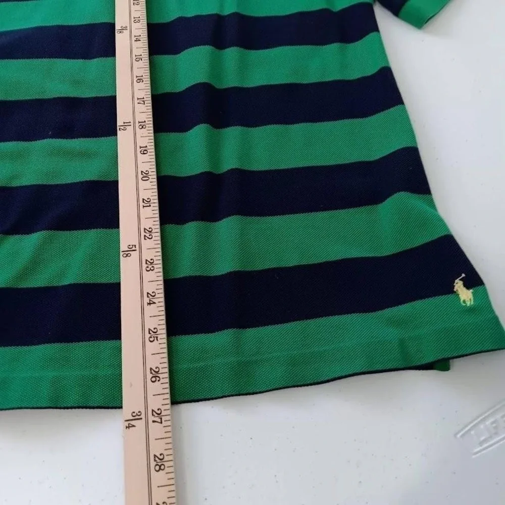Polo Golf Ralph Lauren Polo Shirt Mens Small Green Navy Striped Pima Cotton‎